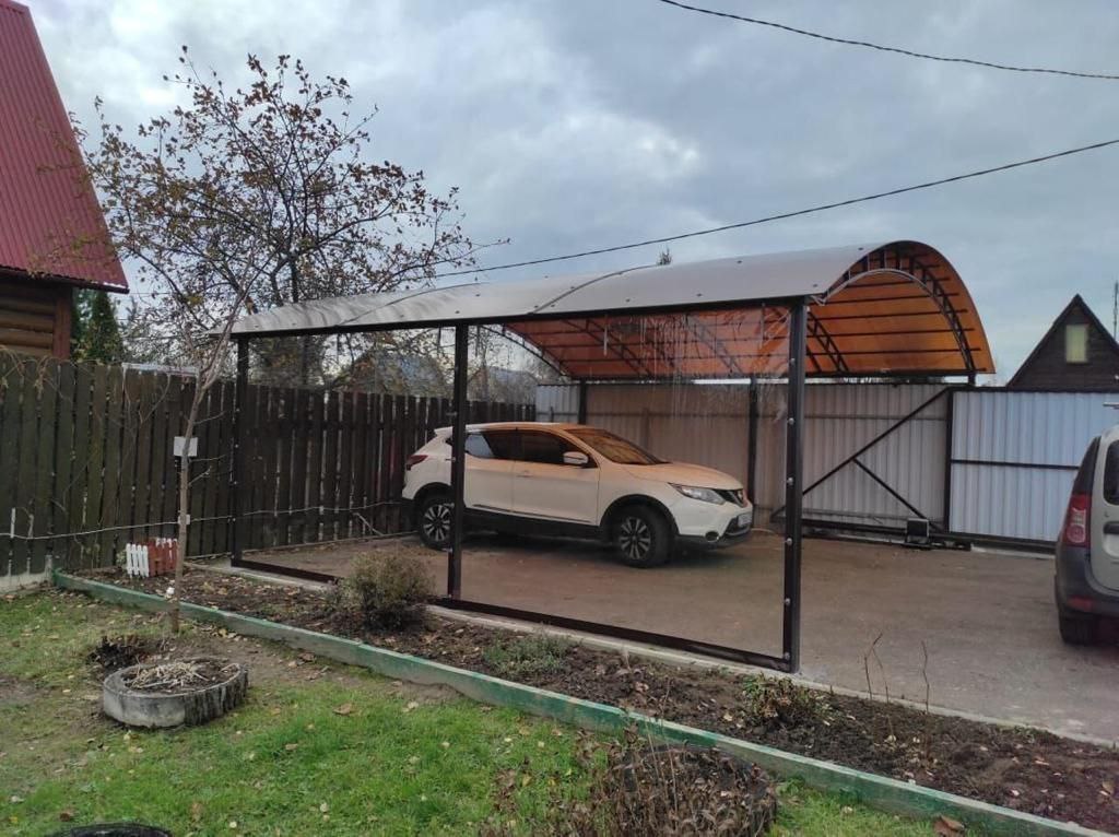 Прозрачные шторы ПВХ для навеса под автомобиль в посёлке Ново-Писцово